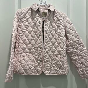 Girls Light Pink Burberry Quilted Jacket - Size 14